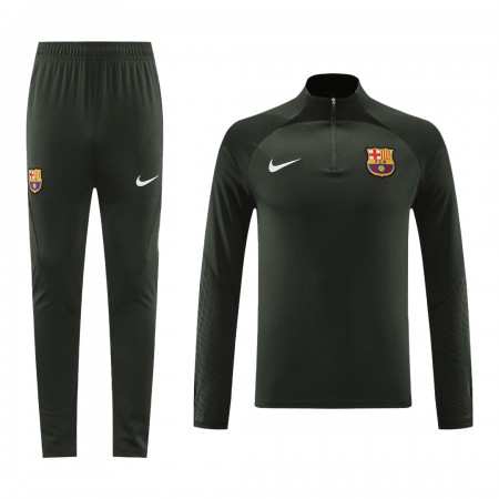 Barcelona Trainings Sweatshirt Kwart-Zip 2023-24 Groene Barcelona Trainings Sweatshirt Kwart-Zip 2023-24 Groene